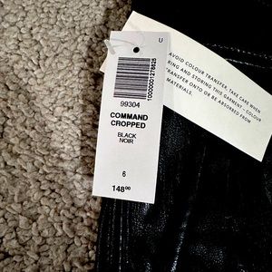Cropped faux leather pants